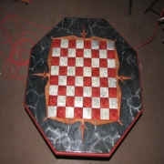 <p>Concrete Game Table with Aurora metal flake epoxy</p>